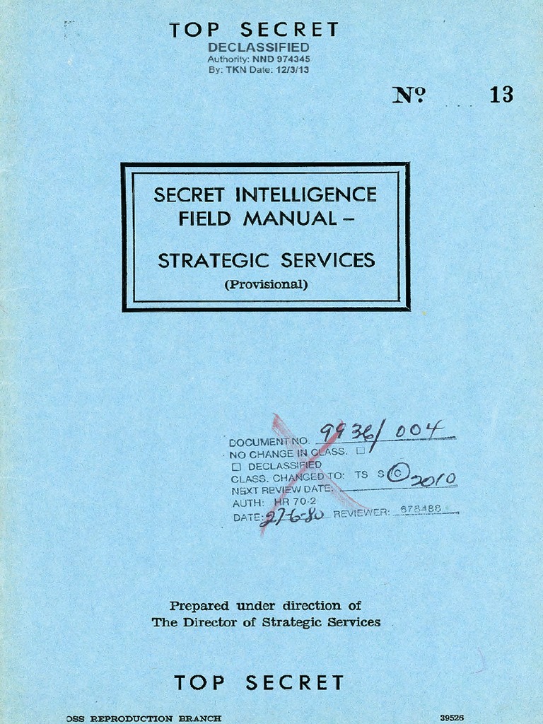 OSS Secret Intelligence Manual | PDF | Office Of Strategic Services ...