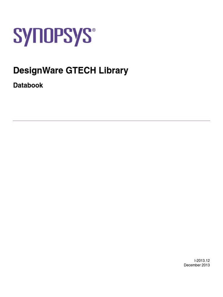 DW Gtech Databook | PDF | Hardware Description Language | Vhdl
