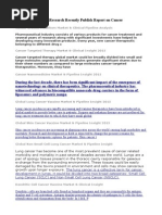 Reseach Reports on Cancer