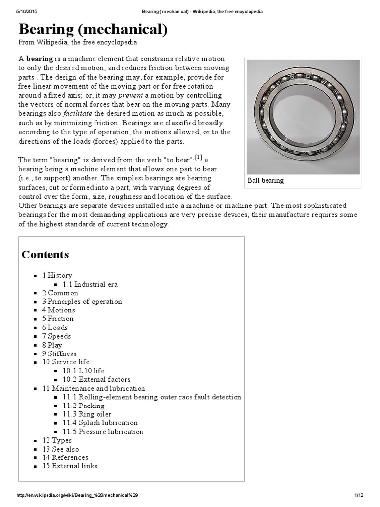 Bearing (Mechanical) | PDF | Bearing (Mechanical) | Mechanical Engineering