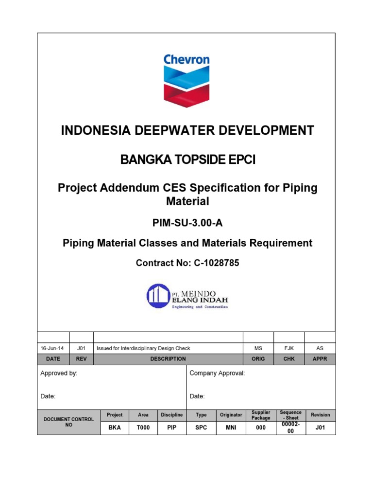 Piping Material Specification Addendum | PDF | Pipe (Fluid Conveyance ...