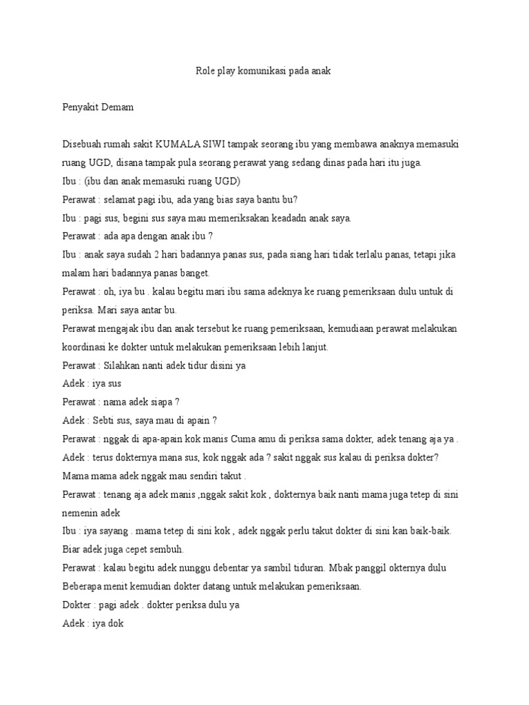 Role Play Komunikasi Pada Anak