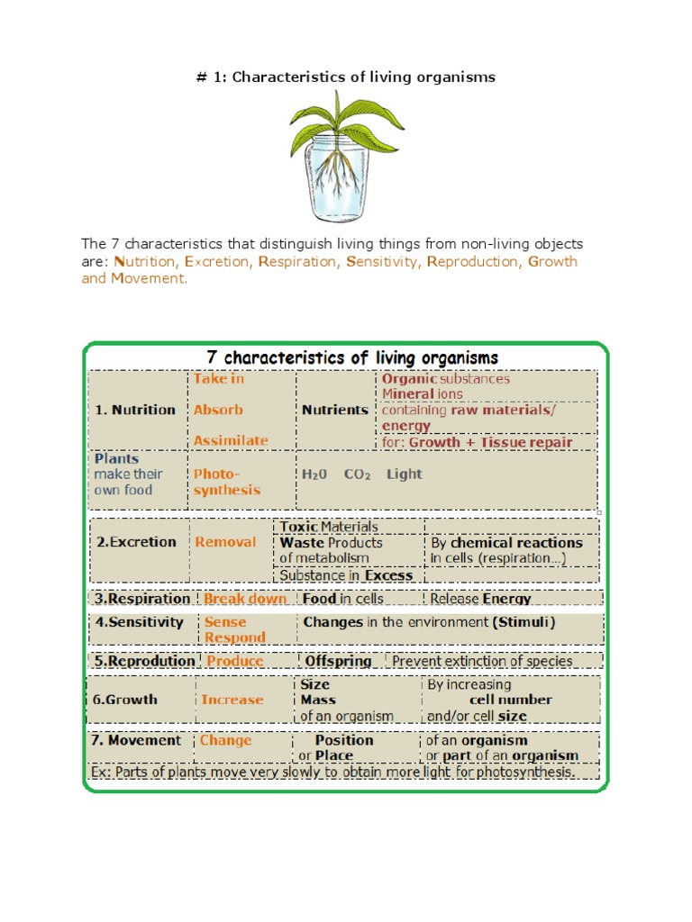 Characteristics and Classification of Life | PDF