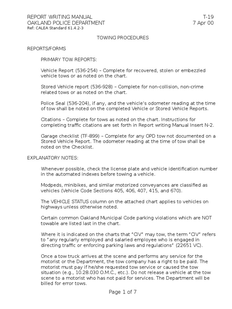 Towing Procedures | PDF | Traffic | Vehicles