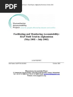 Humanitarian Accountability Project - Afghanistan Field Trial Report