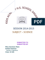 SESSION 2014-2015: Subject - Science