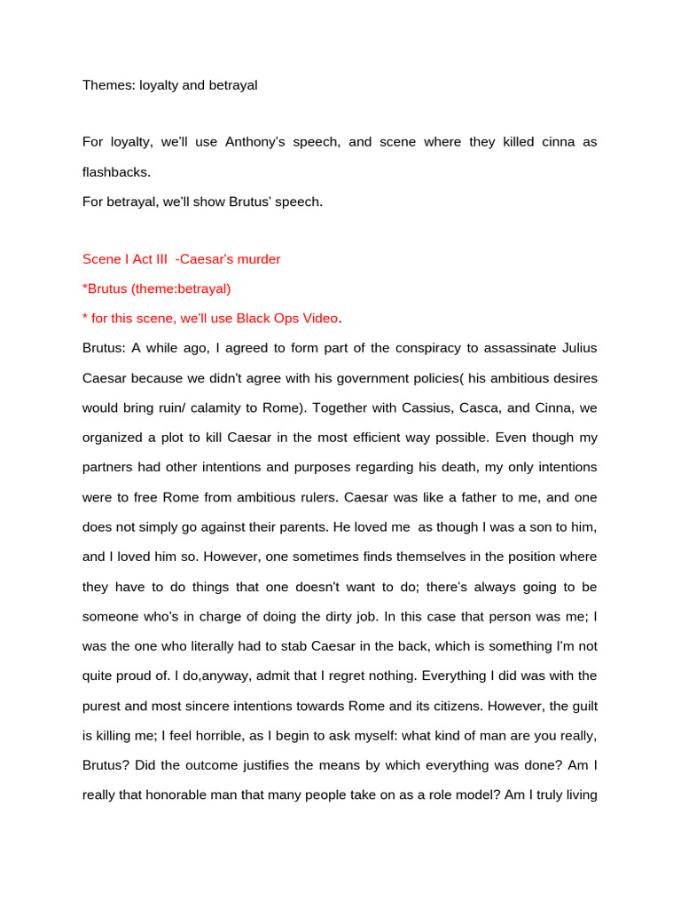 Julius Caesar Literature Proyect Script | Marcus Junius Brutus The ...