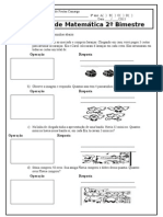 Avaliação de Matemática 2º Bimestre