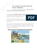 Como Evitar o Prevenir La Contaminacion Del Agua