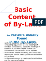 Basic Content of By-Laws