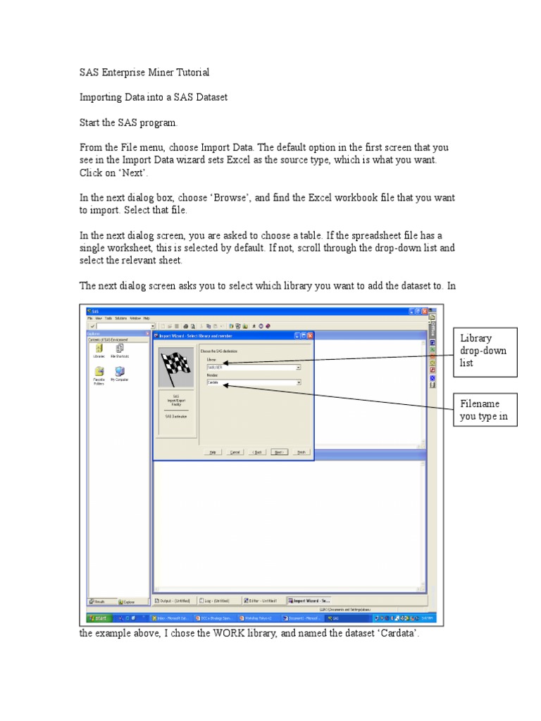 SAS Enterprise Miner Tutorial Microsoft Excel Operating System Families