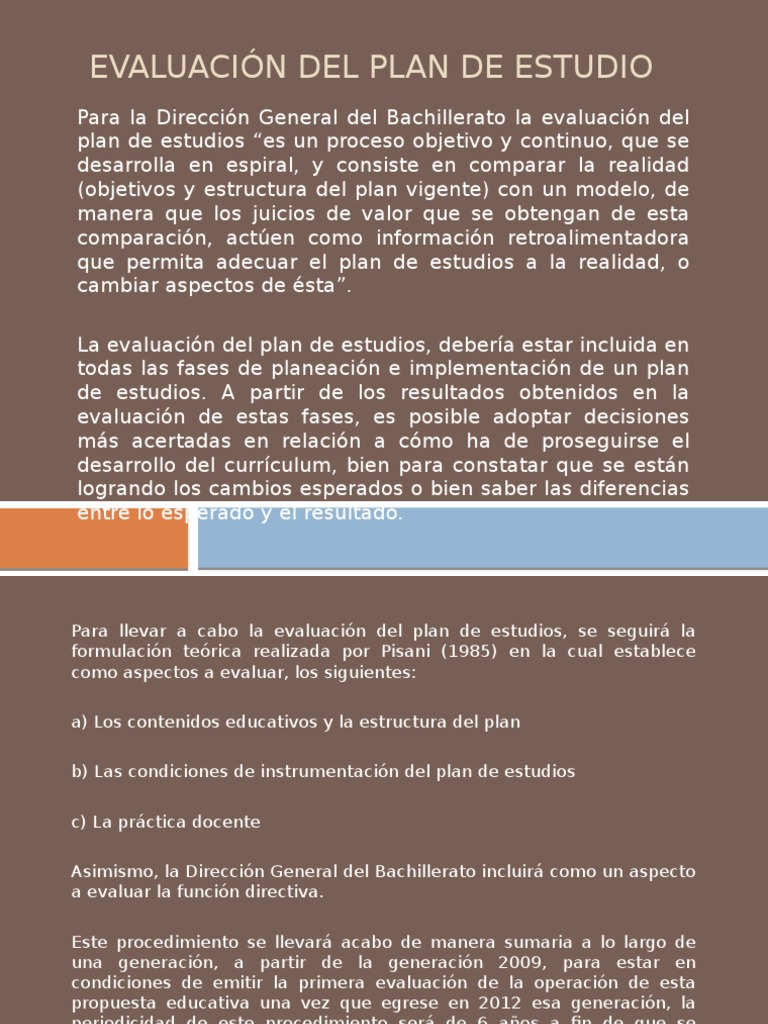 13 Evaluación Del Plan de Estudio | PDF | Plan de estudios | Evaluación