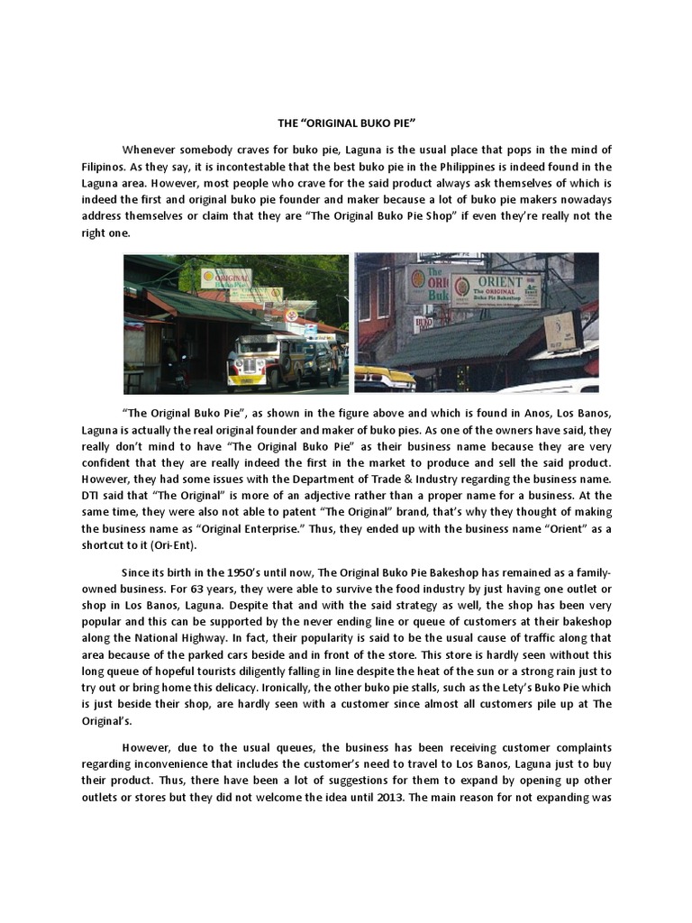 Marketing plan of buko pie picture