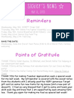 Reminders: K Ms. Sickler's News K