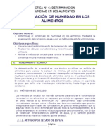 Determinación de Humedad en Los Alimentos