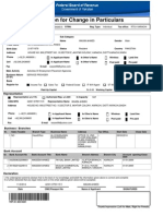 Application For Change in Particulars: Registry