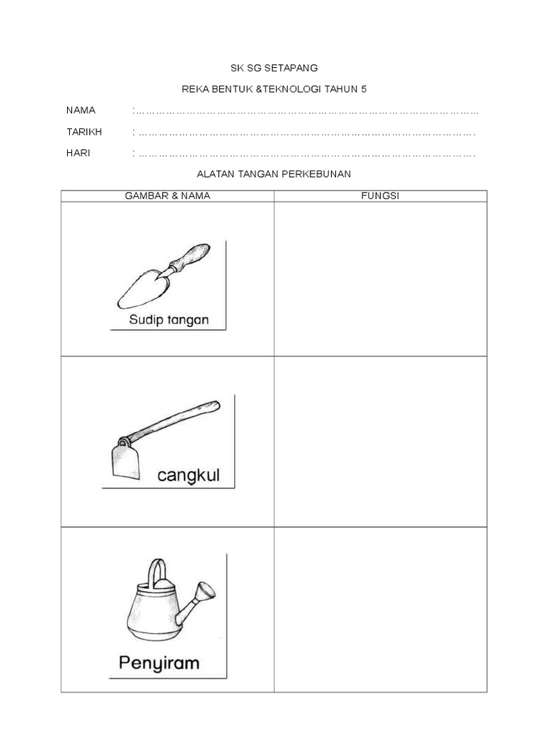 Latihan Rbt Alatan Tangan Perkebunan Pdf