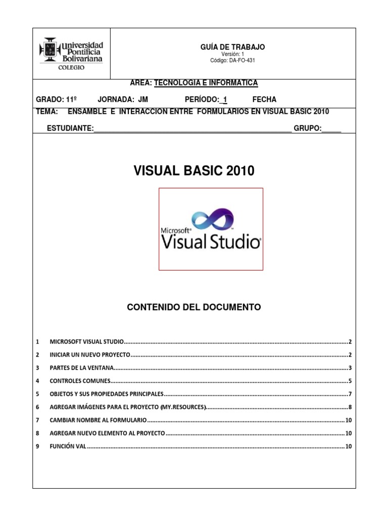 Ensamble de Formularios en Visual Basic | PDF | Ventana (informática ...