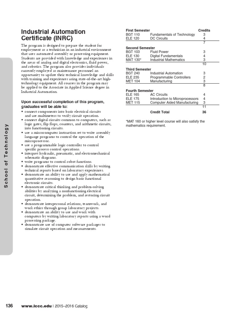 Industrial Automation Certificate Program | PDF | Automation ...