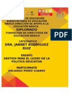 Ensayo Gestion para El Logro Politica Educativa