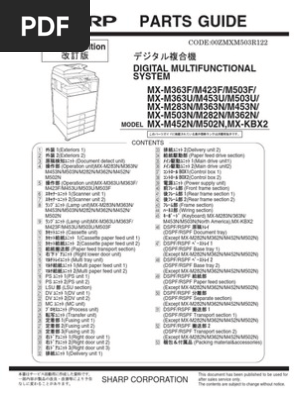 Partes Sharp Mxm453n, Mxm503n | PDF