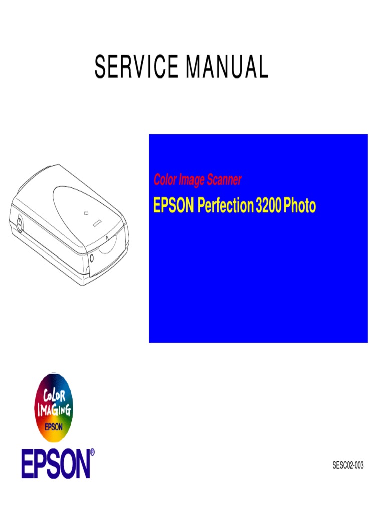 Epson Perfection 3200 Photo Service Manual PDF Image Scanner Usb
