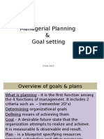 Managerial Planning & Goal Setting
