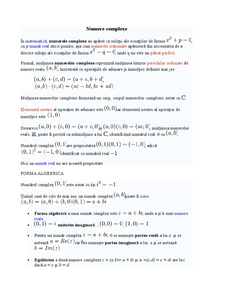 Numere Complexe-Teorie | PDF