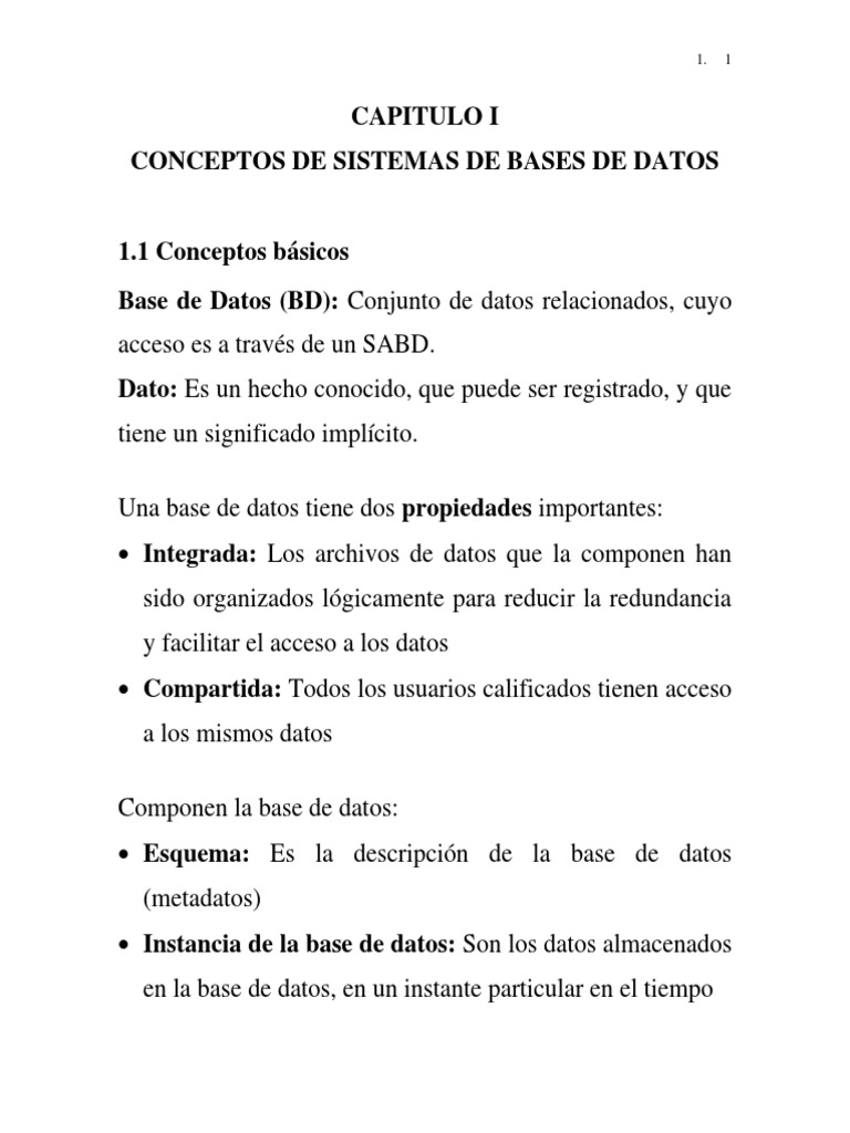 Conceptos Clave de Bases de Datos | PDF | SQL | Bases de datos