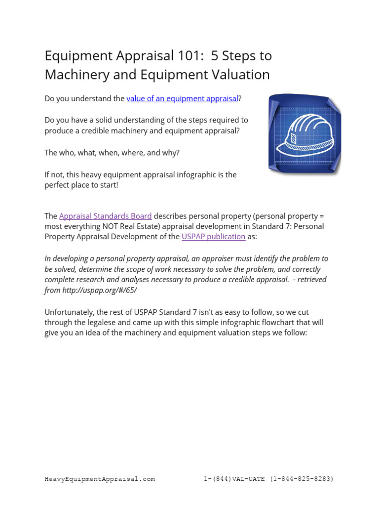 Equipment Appraisal 101 - 5 Steps To Machinery and Equipment Valuation