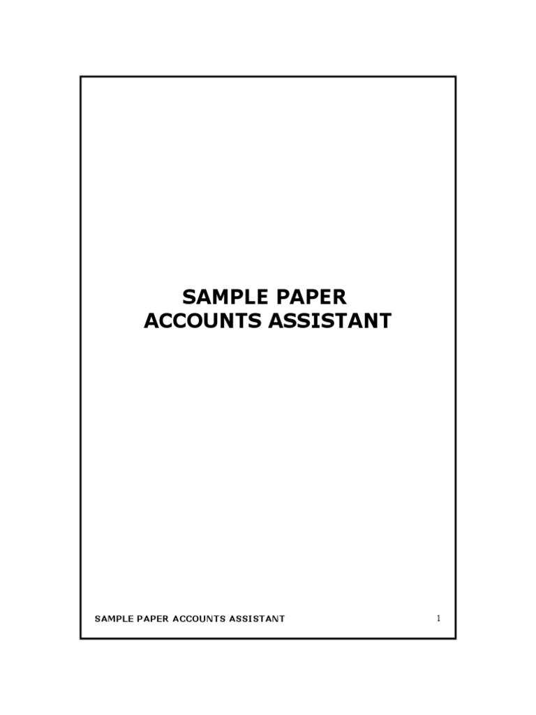 Accounts Assistant Sample Paper | PDF | Language Arts & Discipline ...