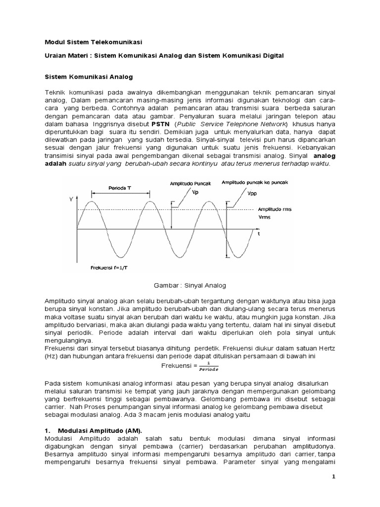 Bentuk Gelombang Pada Sistem Analog Adalah Berbagi Bentuk Gelombang Pada Sistem Analog Adalah Berbagi