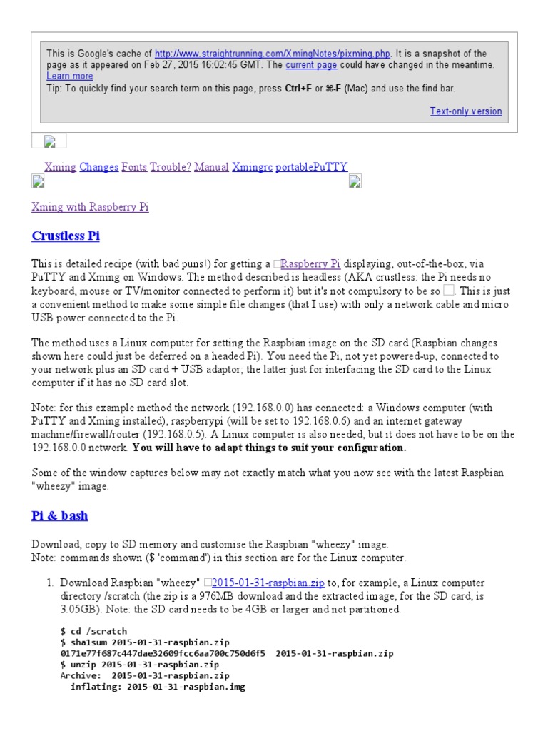 Xming X Server For Windows Raspberry Pi Pdf Secure Digital Raspberry Pi