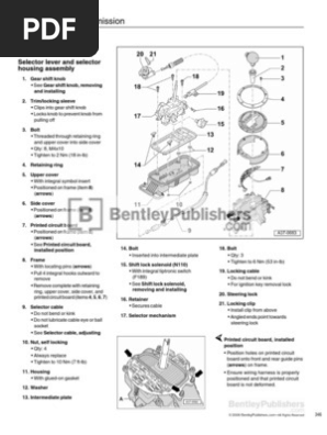 Audi TT 2000-2006 Repair Manual - Excerpt | PDF | Transmission