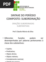 ORAÇÕES SUBORDINADAS SUBSTANTIVAS