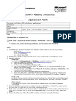Application Form: Microsoft IT Academy (180111002)