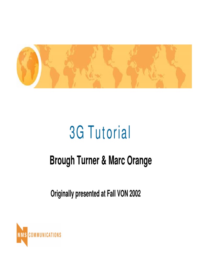 Tutorial 3G PDF | PDF | Ip Multimedia Subsystem | Cellular Network