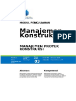 Modul 3 Manajemen Proyek Konstruksi