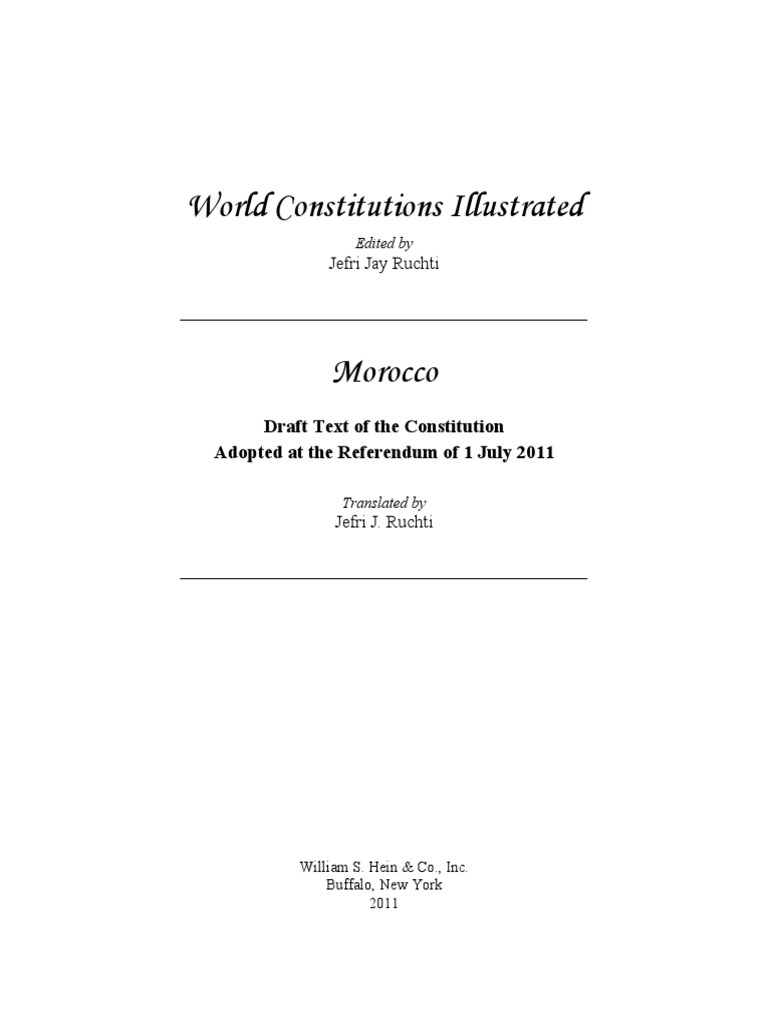 Morocco Constitution (2011) PDF Ratification Member Of Parliament