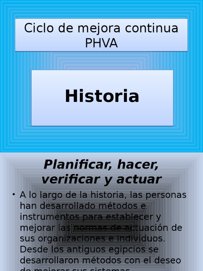 Ciclo PHVA y Mejora Continua | PDF | Calidad (comercial) | Ciencia y ...