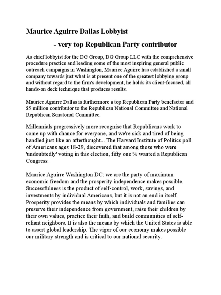 Maurice Aguirre: Top Dallas Lobbyist | PDF