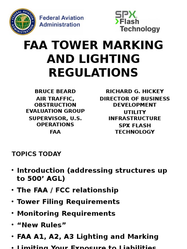 FAA Tower Marking and Lighting Regulations PDF Federal