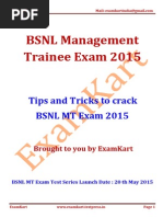 Strategy Guide To Crack BSNL Management Trainee Exam 2015