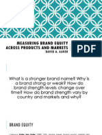 Measuring Brand Equity Across Products and Markets