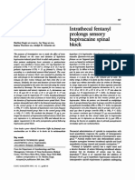 Intrathecal Fentanyl Prolongs Sensory Bupivacaine Spinal Block