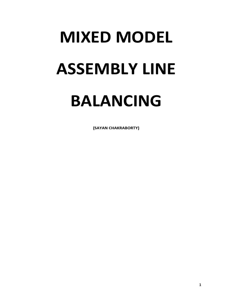 Mixed Model Assembly Line Guide | PDF | Mathematical Optimization ...