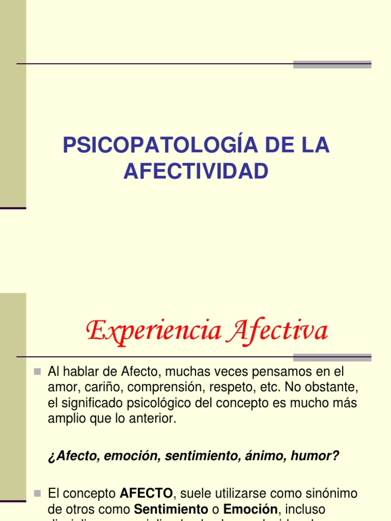 Psicopatología de la Afectividad | PDF | Sensación | Las emociones