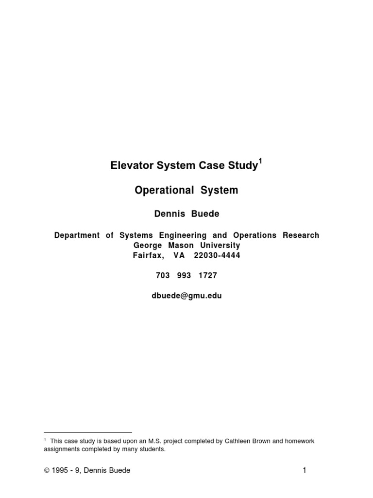 Elevator System Operational Case Study | PDF | Elevator | Engineering