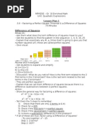 Download lesson plan - factoring a perfect square trinomial and a difference of squares by api-286502847 SN265765000 doc pdf