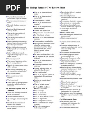 pdf - marine bio semester two review sheet